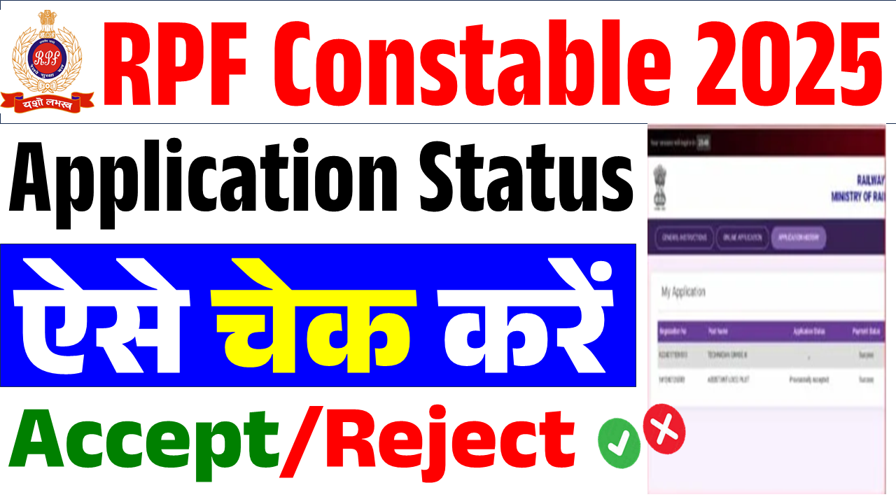 Railway RPF Constable Application Status 2025