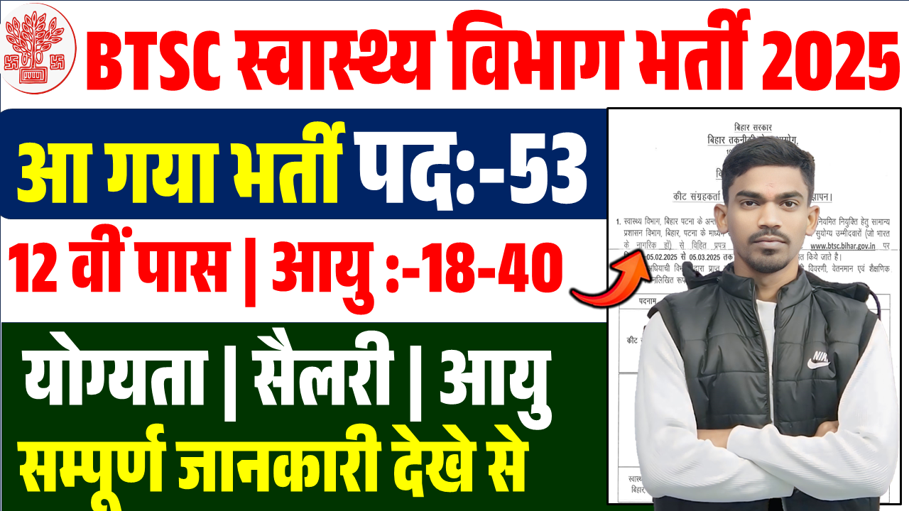 Bihar BTSC Insect Collector Vacancy 2025