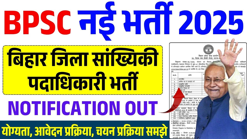 BPSC Bihar District Statistical Officer Vacancy :