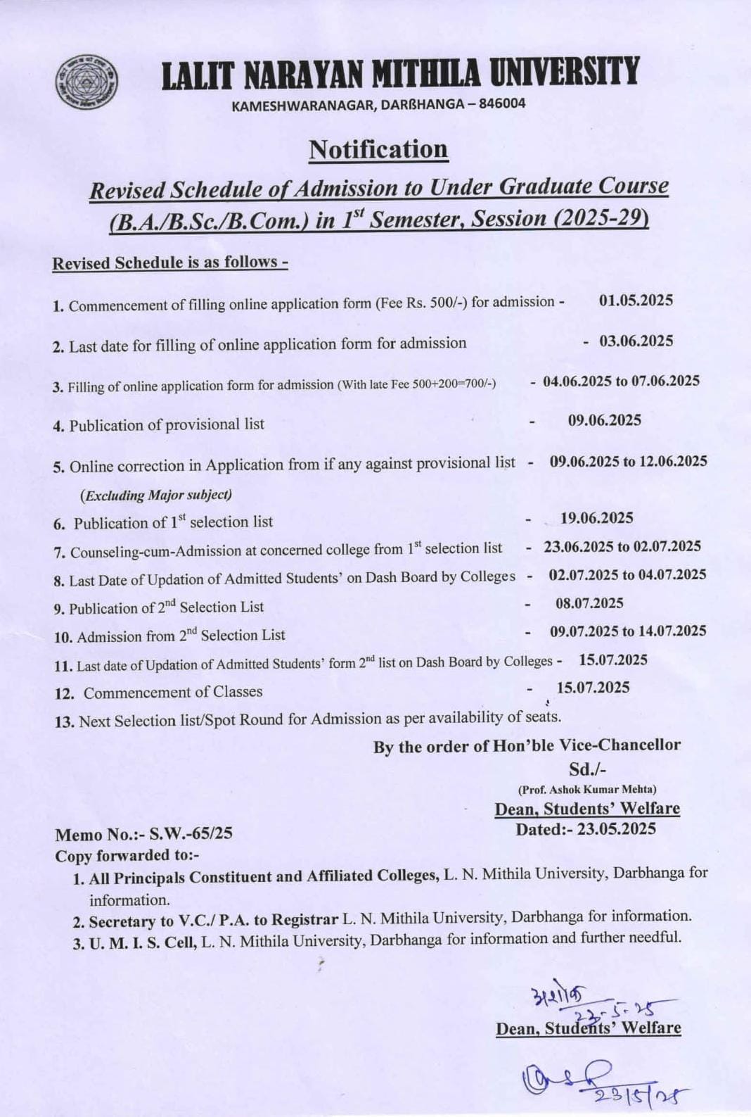 lnmu ug admission 2025 LNMU UG Admission 2025-29:Apply Online Link For B.a/B.sc/B.com Eligibility, Document, Fee, Last Date LNMU UG Admission 2025-29: