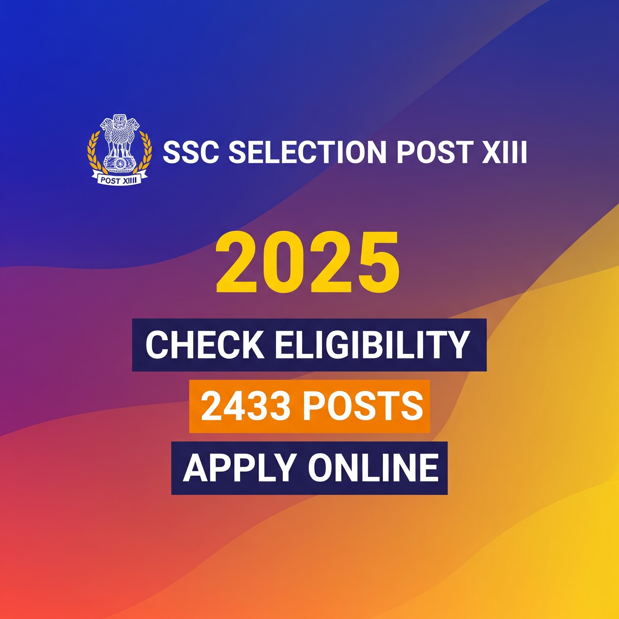 SSC Selection Post XIII Vacancy 2025